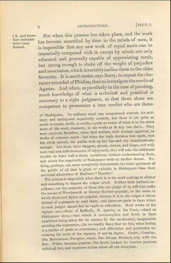 'Modern Painters' Volume I (1843 edition): Part I: Section I: Chapter I: Page 4