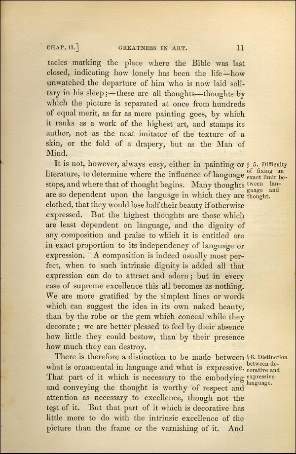'Modern Painters' Volume I (1843 edition): Part I: Section I: Chapter II: Page 11
