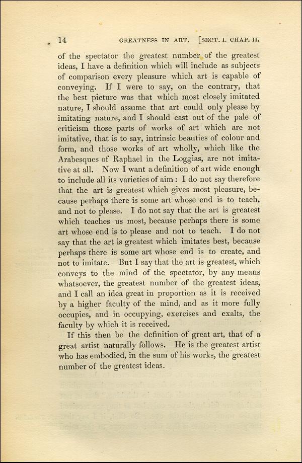 'Modern Painters' Volume I (1843 edition): Part I: Section I: Chapter II: Page 14