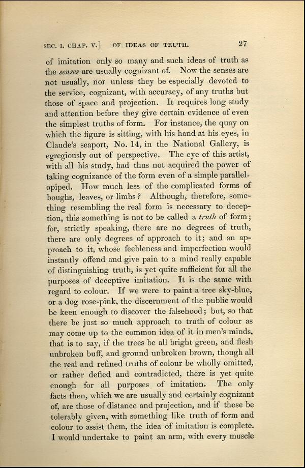 'Modern Painters' Volume I (1843 edition): Part I: Section I: Chapter V: Page 27