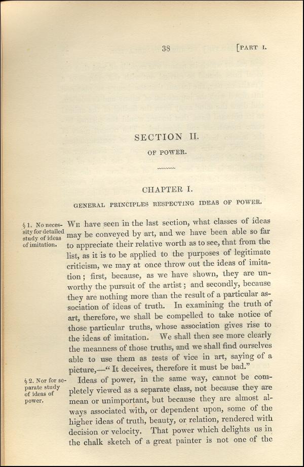 'Modern Painters' Volume I (1843 edition): Part I: Section II: Chapter I: Page 38
