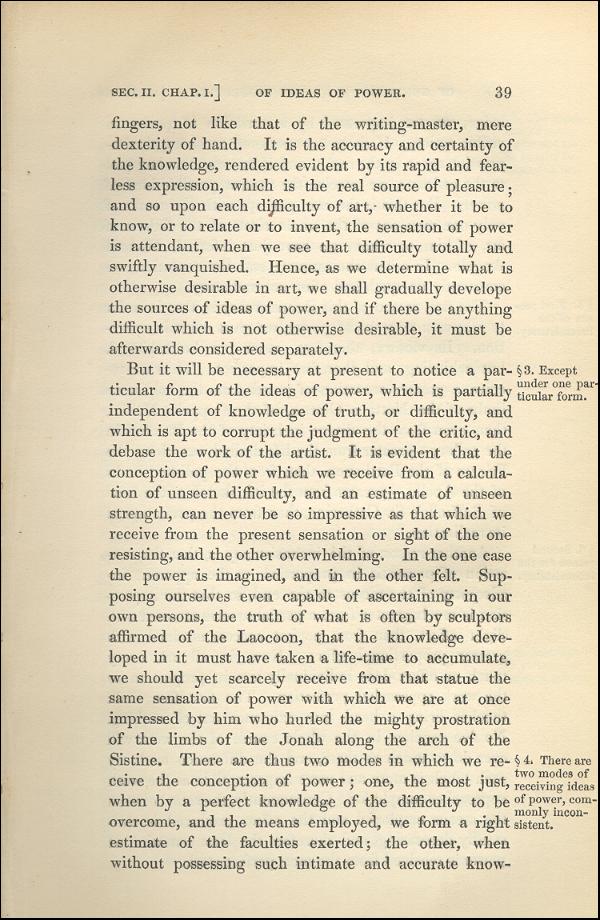 'Modern Painters' Volume I (1843 edition): Part I: Section II: Chapter I: Page 39