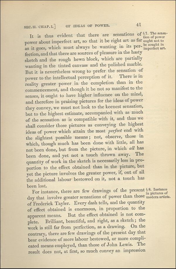 'Modern Painters' Volume I (1843 edition): Part I: Section II: Chapter I: Page 41