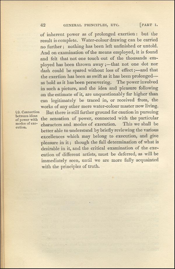 'Modern Painters' Volume I (1843 edition): Part I: Section II: Chapter I: Page 42
