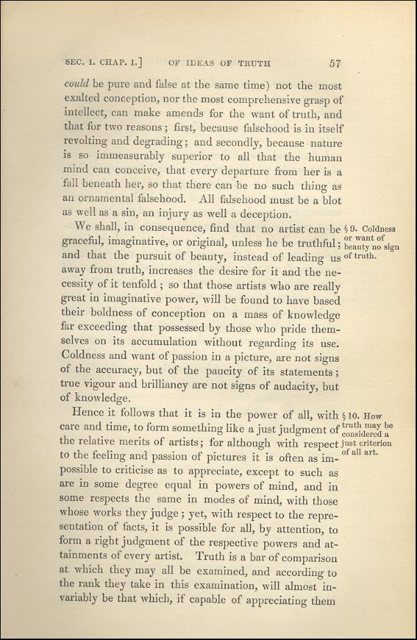 'Modern Painters' Volume I (1843 edition): Part II: Section I: Chapter I: Page 57