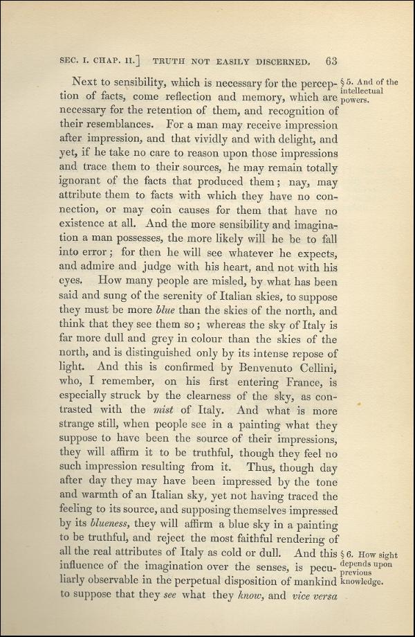 'Modern Painters' Volume I (1843 edition): Part II: Section I: Chapter II: Page 63