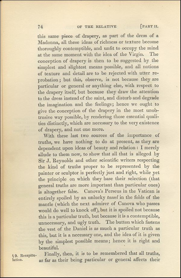 'Modern Painters' Volume I (1843 edition): Part II: Section I: Chapter III: Page 74