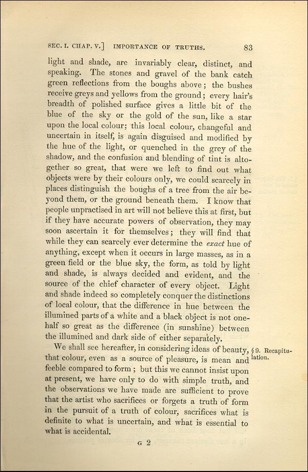 'Modern Painters' Volume I (1843 edition): Part II: Section I: Chapter V: Page 83