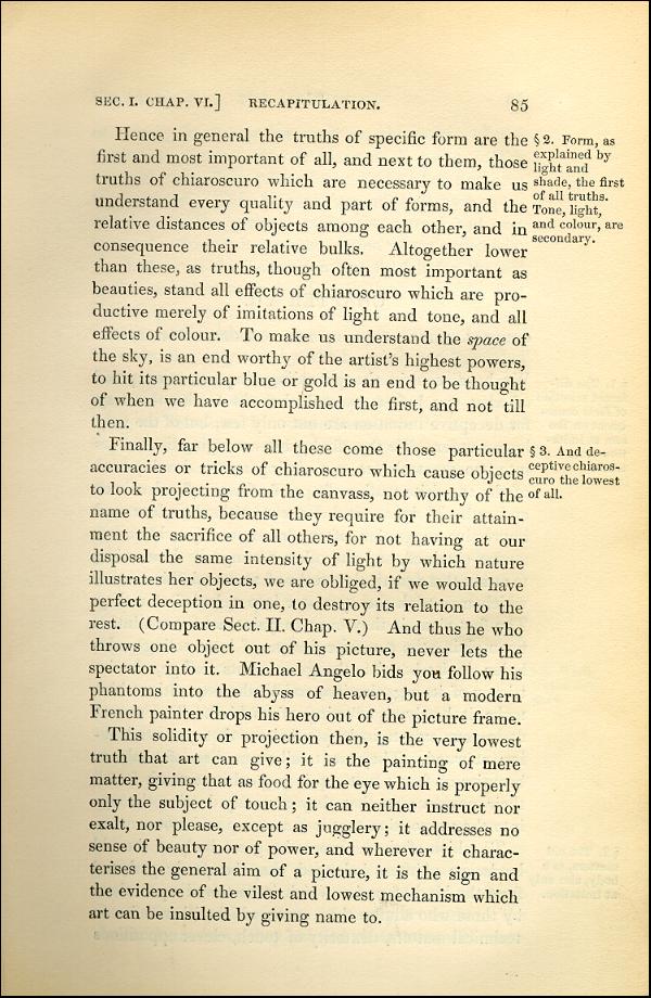 'Modern Painters' Volume I (1843 edition): Part II: Section I: Chapter VI: Page 85