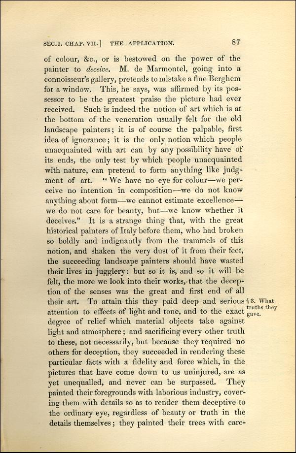 'Modern Painters' Volume I (1843 edition): Part II: Section I: Chapter VII: Page 87