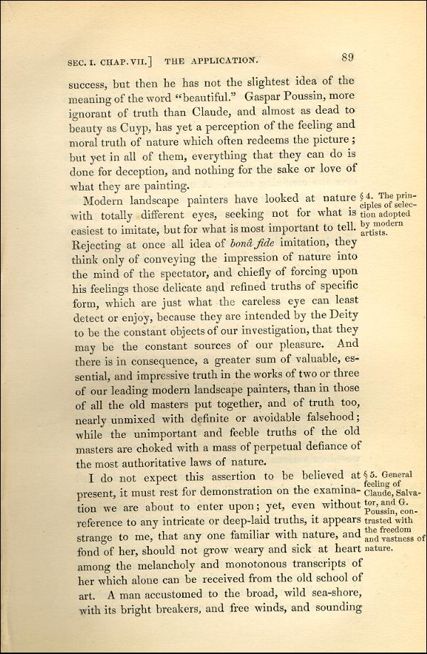 'Modern Painters' Volume I (1843 edition): Part II: Section I: Chapter VII: Page 89