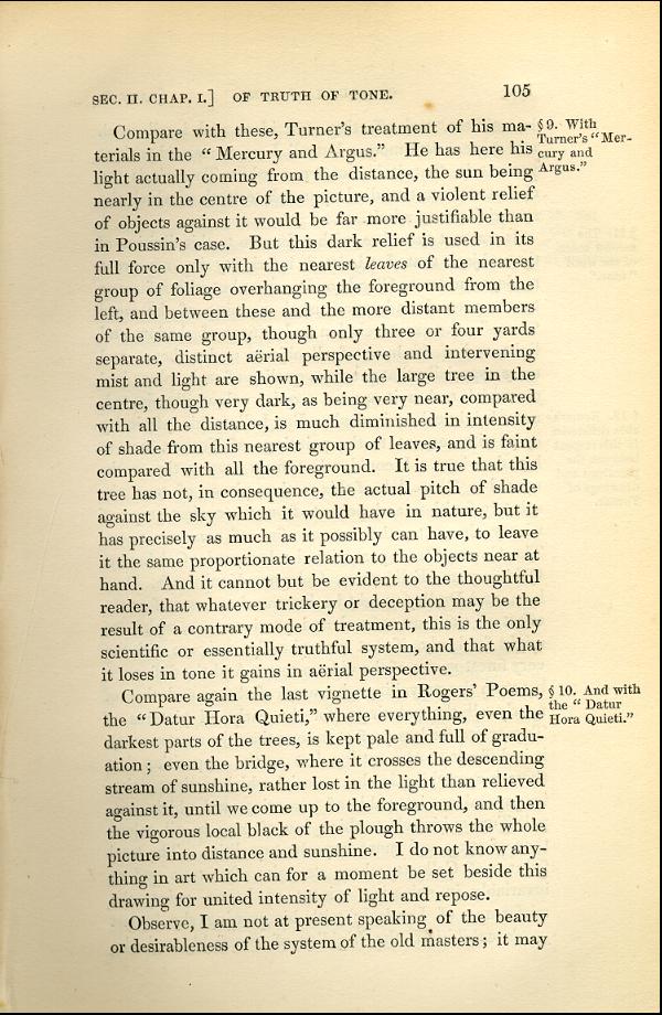 'Modern Painters' Volume I (1843 edition): Part II: Section II: Chapter I: Page 105