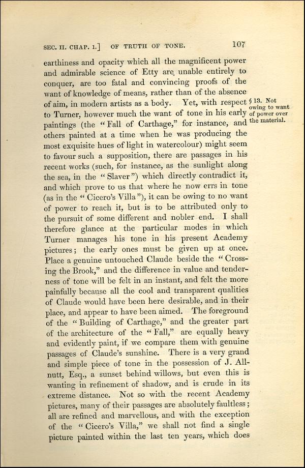 'Modern Painters' Volume I (1843 edition): Part II: Section II: Chapter I: Page 107