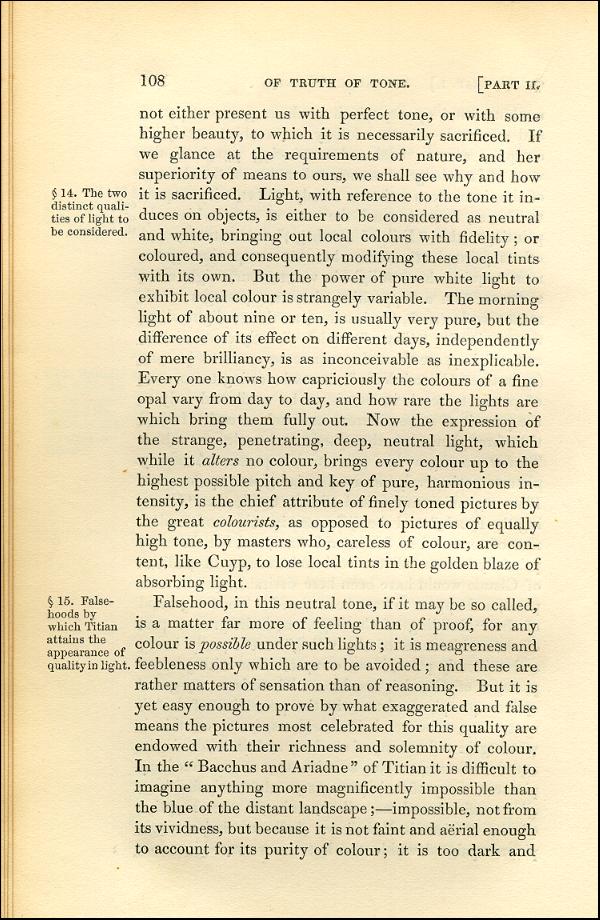 'Modern Painters' Volume I (1843 edition): Part II: Section II: Chapter I: Page 108