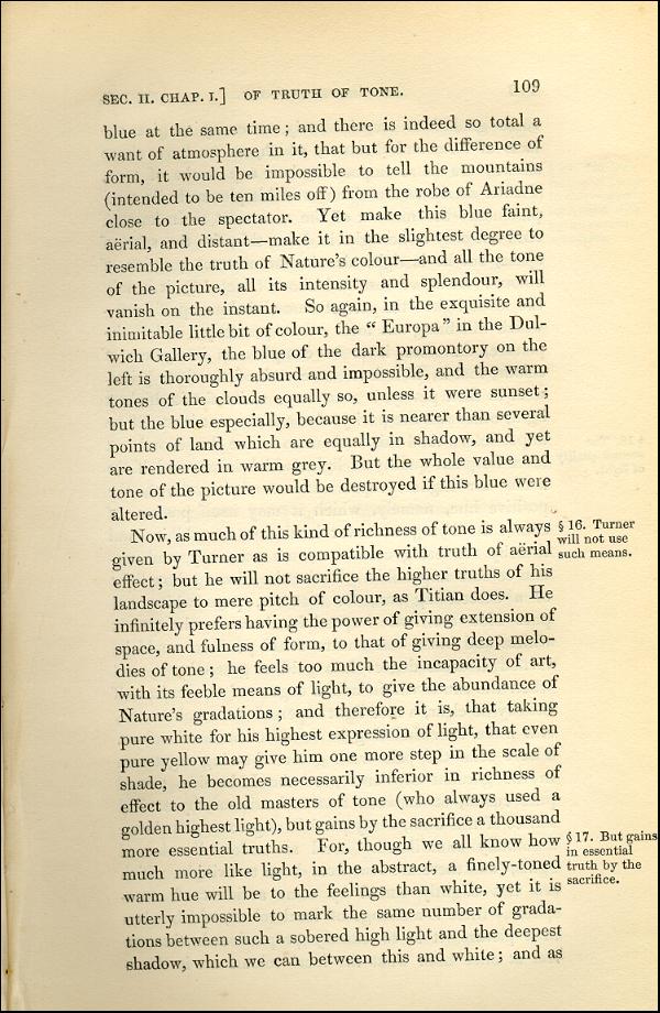 'Modern Painters' Volume I (1843 edition): Part II: Section II: Chapter I: Page 109