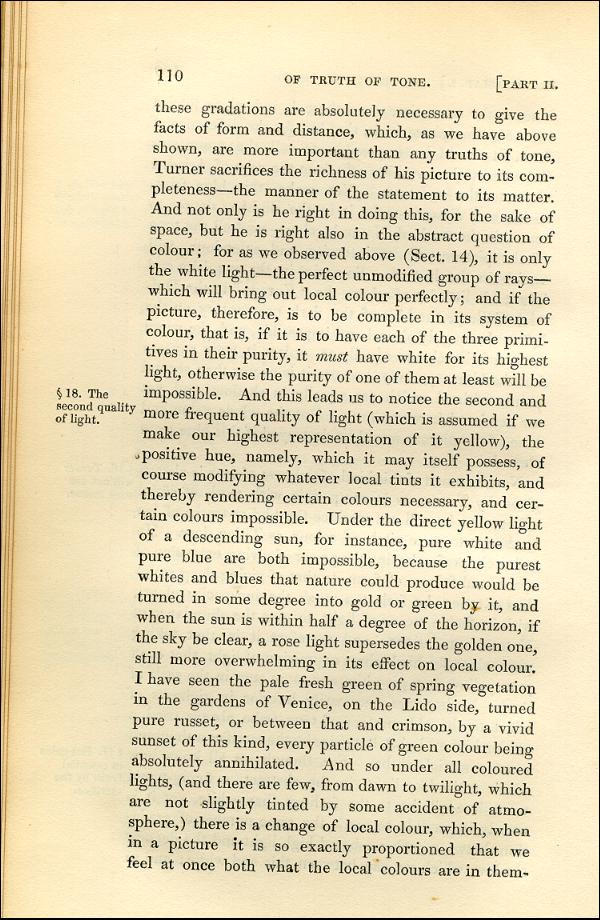 'Modern Painters' Volume I (1843 edition): Part II: Section II: Chapter I: Page 110