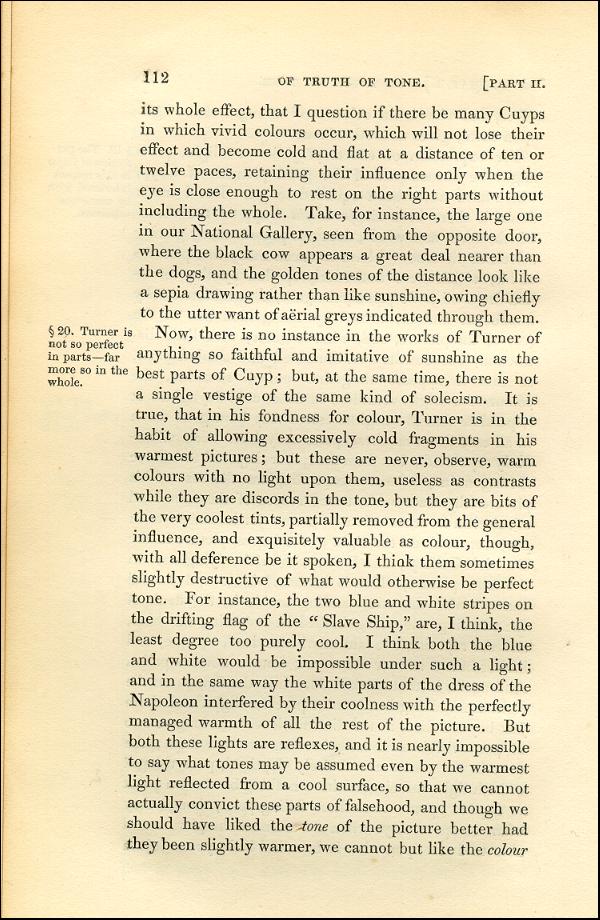 'Modern Painters' Volume I (1843 edition): Part II: Section II: Chapter I: Page 112