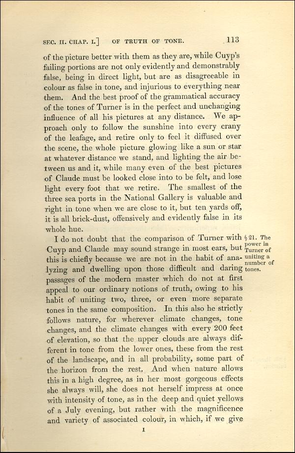 'Modern Painters' Volume I (1843 edition): Part II: Section II: Chapter I: Page 113