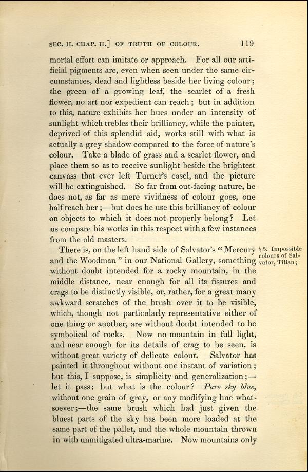 'Modern Painters' Volume I (1843 edition): Part II: Section II: Chapter II: Page 119