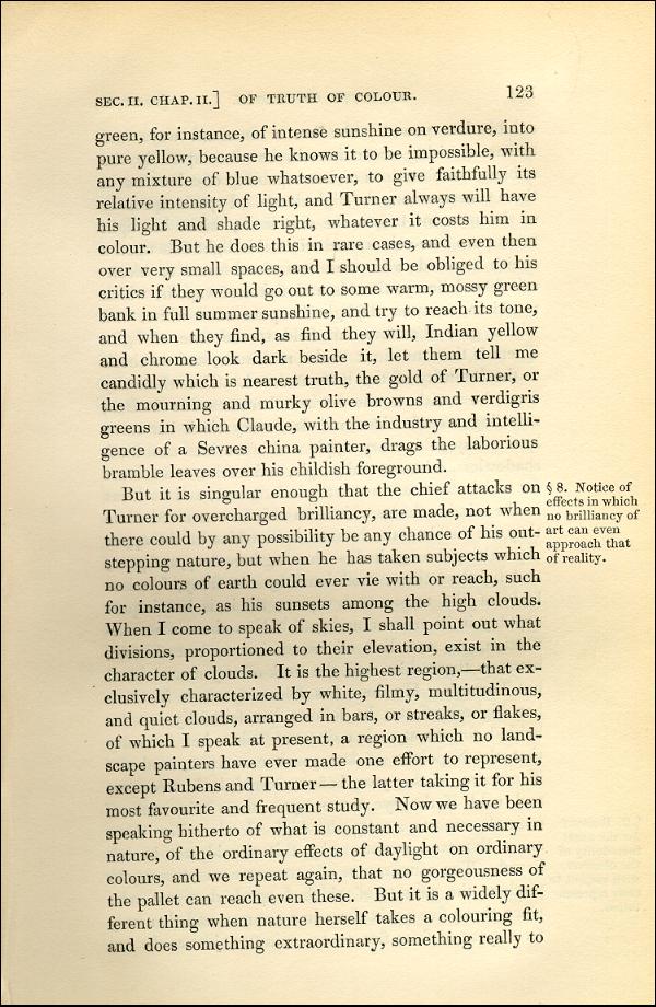 'Modern Painters' Volume I (1843 edition): Part II: Section II: Chapter II: Page 123