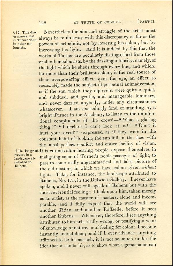 'Modern Painters' Volume I (1843 edition): Part II: Section II: Chapter II: Page 128