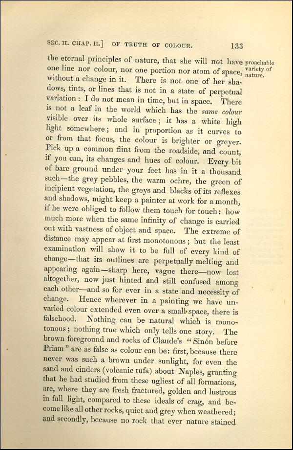 'Modern Painters' Volume I (1843 edition): Part II: Section II: Chapter II: Page 133