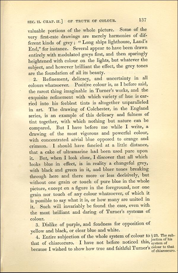 'Modern Painters' Volume I (1843 edition): Part II: Section II: Chapter II: Page 137
