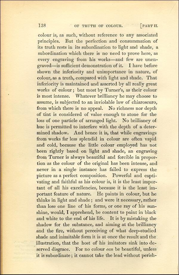 'Modern Painters' Volume I (1843 edition): Part II: Section II: Chapter II: Page 138