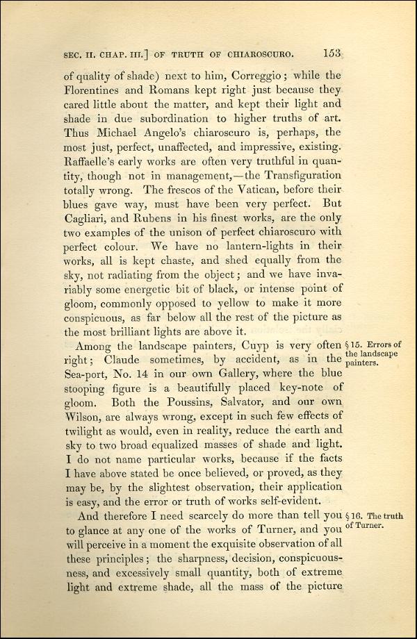'Modern Painters' Volume I (1843 edition): Part II: Section II: Chapter III: Page 153