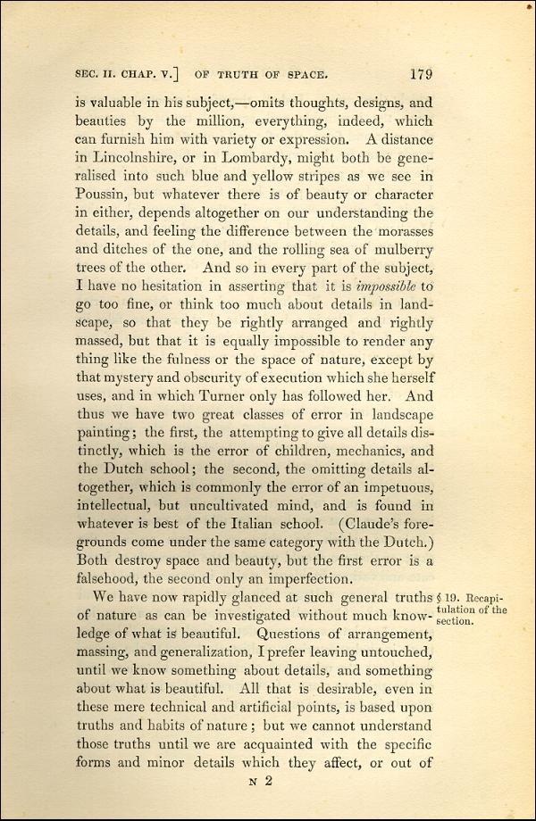 'Modern Painters' Volume I (1843 edition): Part II: Section II: Chapter V: Page 179