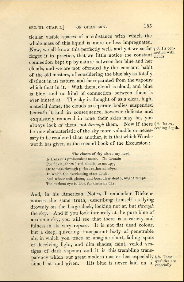 'Modern Painters' Volume I (1843 edition): Part II: Section III: Chapter I: Page 185