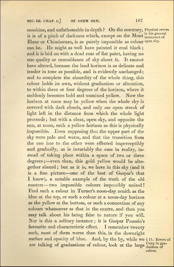 'Modern Painters' Volume I (1843 edition): Part II: Section III: Chapter I: Page 187