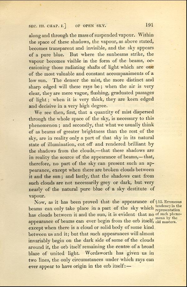 'Modern Painters' Volume I (1843 edition): Part II: Section III: Chapter I: Page 191