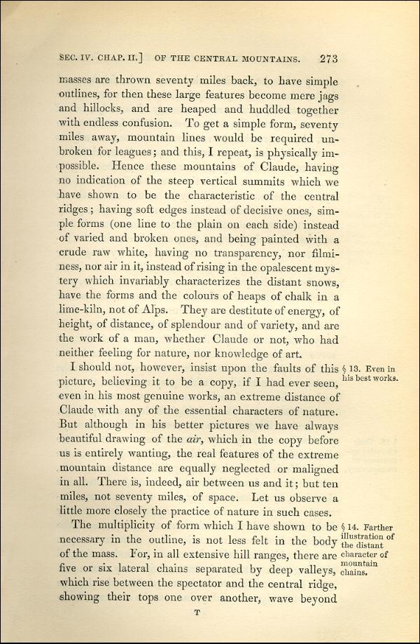 'Modern Painters' Volume I (1843 edition): Part II: Section IV: Chapter II: Page 273