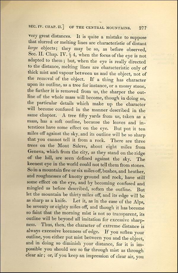 'Modern Painters' Volume I (1843 edition): Part II: Section IV: Chapter II: Page 277