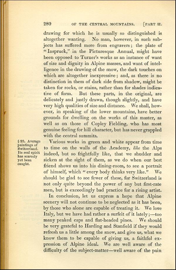 'Modern Painters' Volume I (1843 edition): Part II: Section IV: Chapter II: Page 280