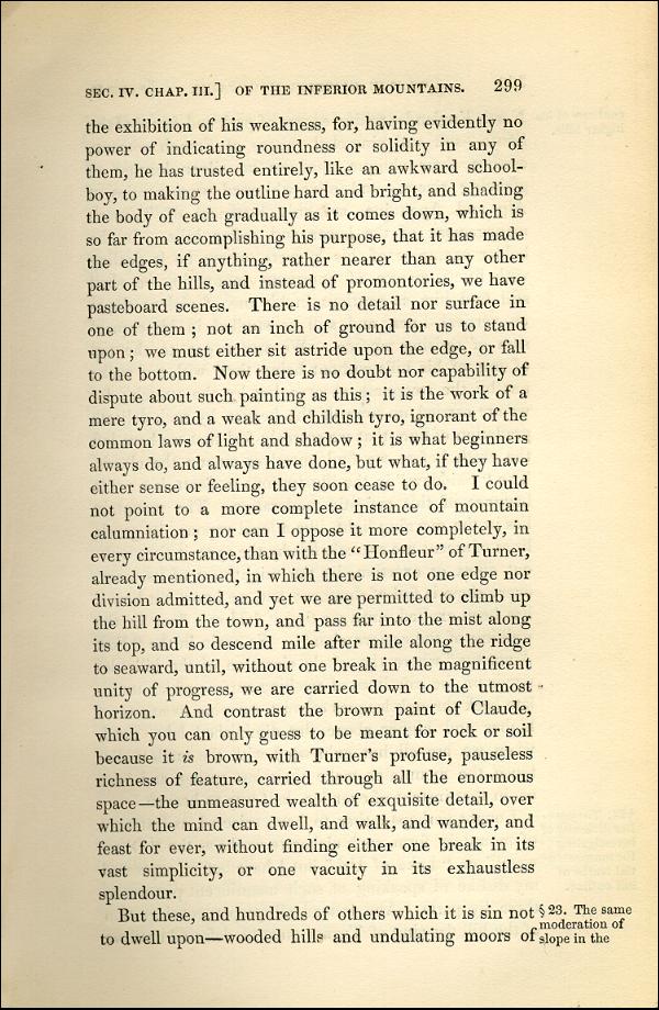 'Modern Painters' Volume I (1843 edition): Part II: Section IV: Chapter III: Page 299