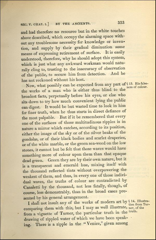 'Modern Painters' Volume I (1843 edition): Part II: Section V: Chapter I: Page 333