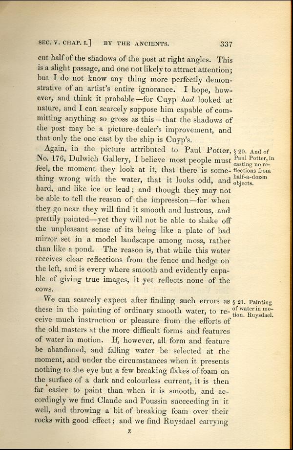 'Modern Painters' Volume I (1843 edition): Part II: Section V: Chapter I: Page 337