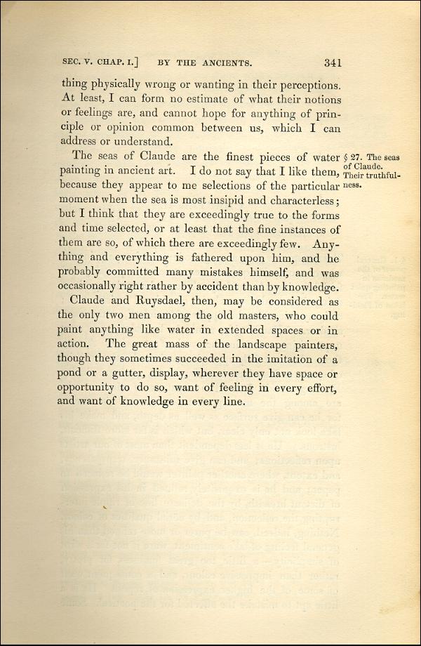 'Modern Painters' Volume I (1843 edition): Part II: Section V: Chapter I: Page 341