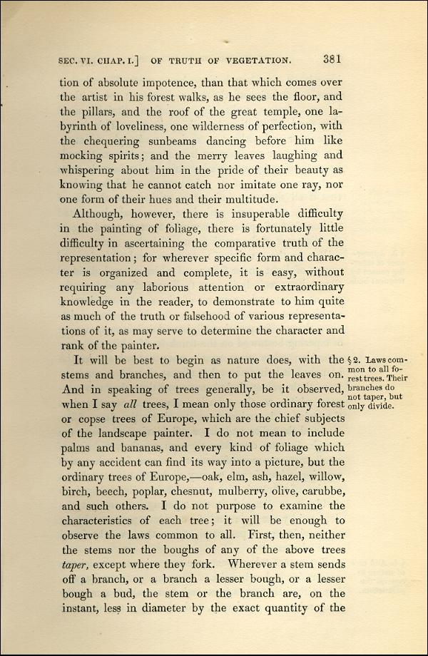 'Modern Painters' Volume I (1843 edition): Part II: Section VI: Chapter I: Page 381