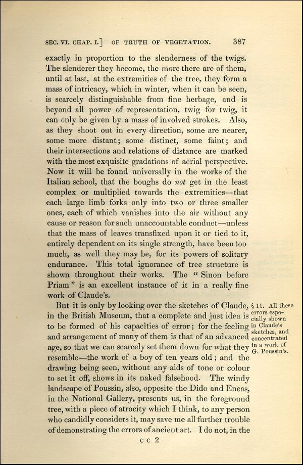 'Modern Painters' Volume I (1843 edition): Part II: Section VI: Chapter I: Page 387