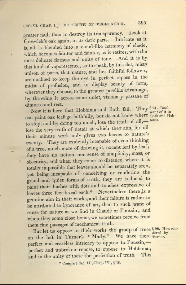 'Modern Painters' Volume I (1843 edition): Part II: Section VI: Chapter I: Page 395