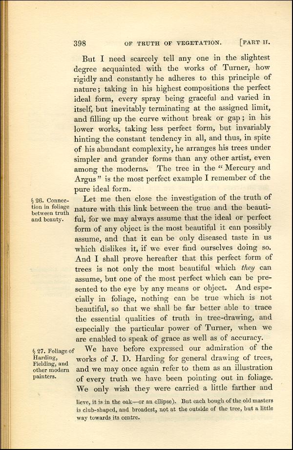 'Modern Painters' Volume I (1843 edition): Part II: Section VI: Chapter I: Page 398