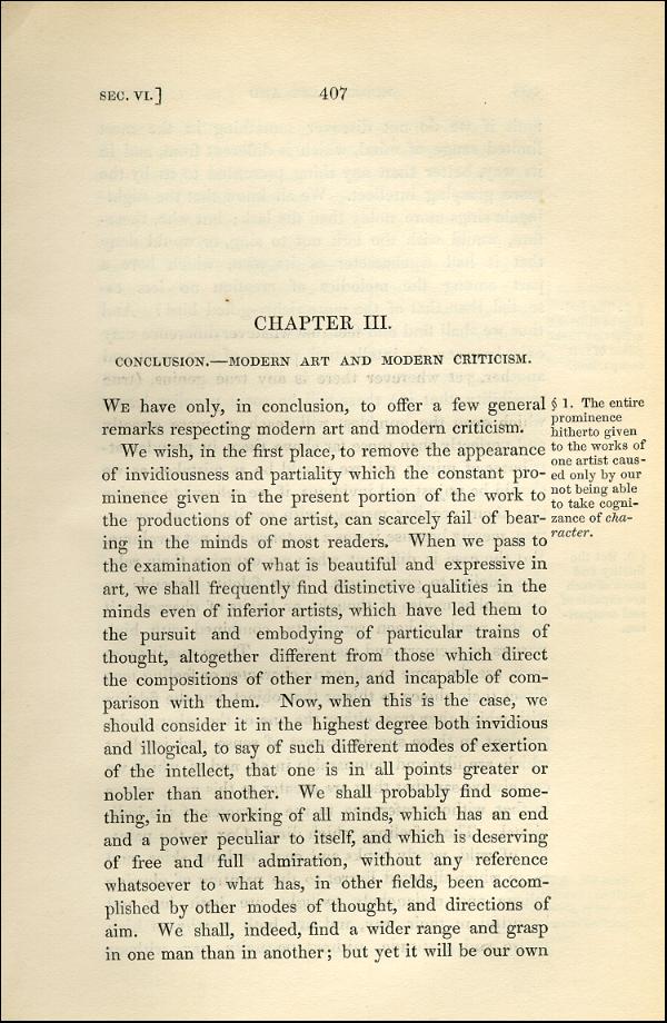 'Modern Painters' Volume I (1843 edition): Part II: Section VI: Chapter III: Page 407
