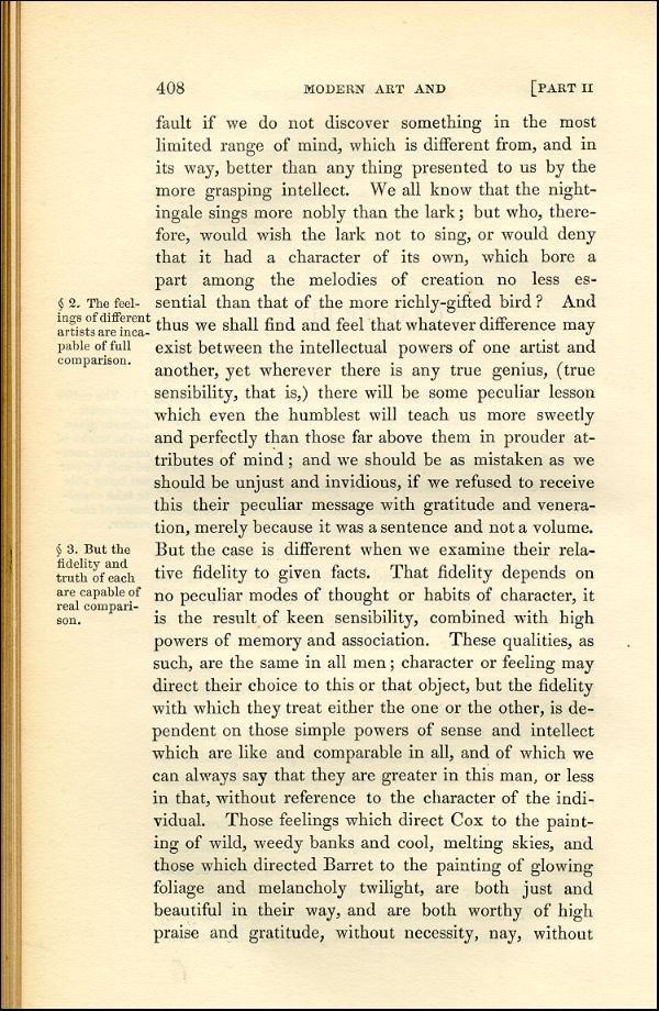 'Modern Painters' Volume I (1843 edition): Part II: Section VI: Chapter III: Page 408