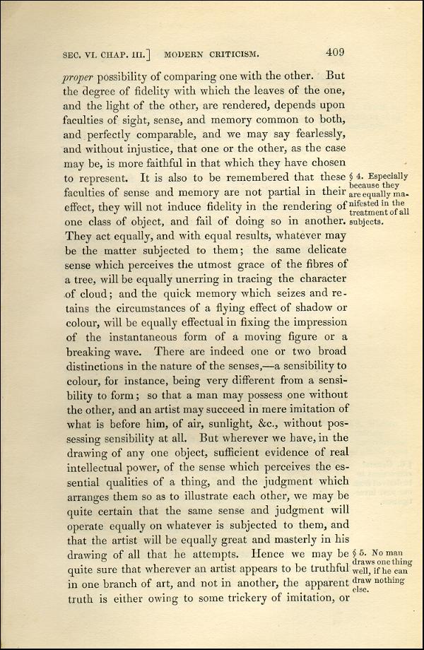 'Modern Painters' Volume I (1843 edition): Part II: Section VI: Chapter III: Page 409
