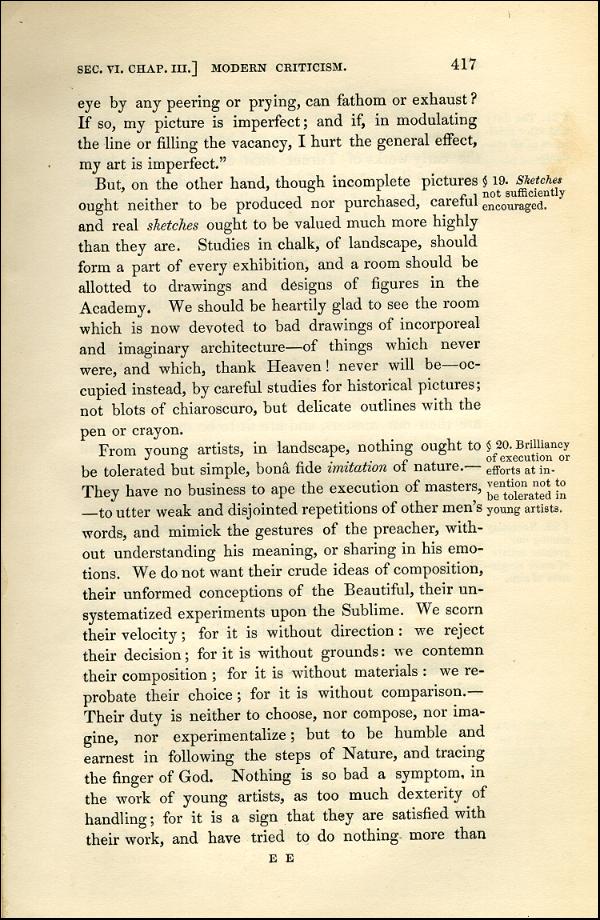 'Modern Painters' Volume I (1843 edition): Part II: Section VI: Chapter III: Page 417