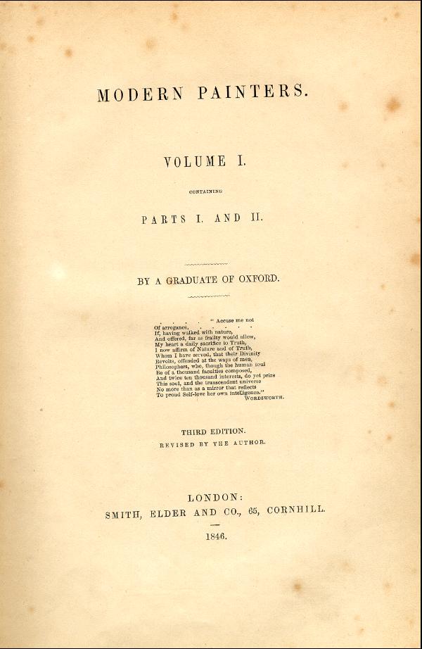 'Modern Painters' Volume I (1846 edition): Front Matter: Title Pages: Page iii