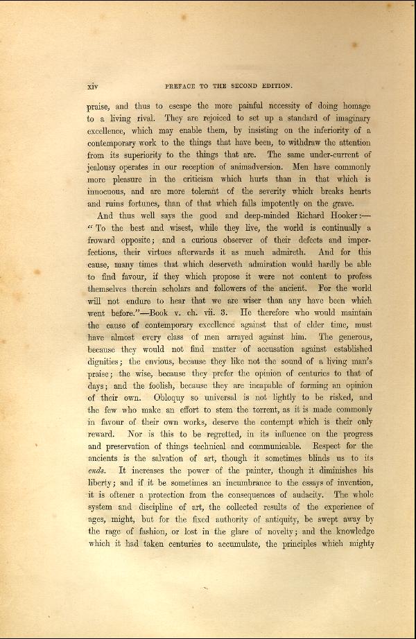 'Modern Painters' Volume I (1846 edition): Front Matter: Second Preface: Page xiv